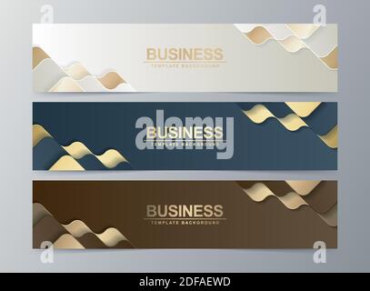 luxury Abstract banner design web template Set, Horizontal header web banner Stock Vector
