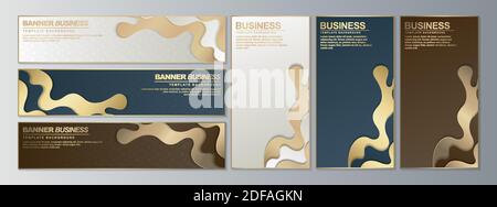 Luxury abstract banner design web template Set, Horizontal header web banner Stock Vector