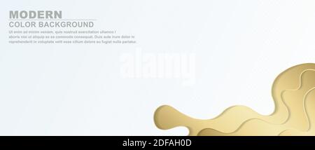 Stylish gold paper cut layers background Stock Vector