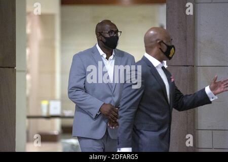 Philonise Floyd, the brother of George Floyd, left, arrives to testify before Congress at the United States Capitol in Washington D.C., U.S., on Wednesday, June 10, 2020. Photo by Stefani Reynolds/CNP/ABACAPRESS.COM Stock Photo