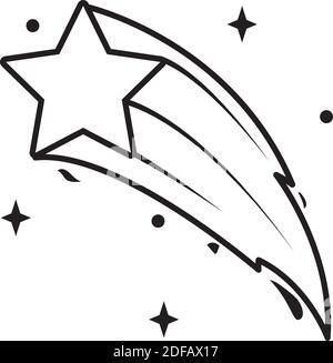 shooting star icon over white background, line style, vector illustration Stock Vector