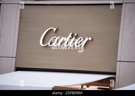 Logo of Cartier, on June 16, 2020 in Monte-Carlo, Monaco. Photo by David Niviere/ABACAPRESS.COM Stock Photo