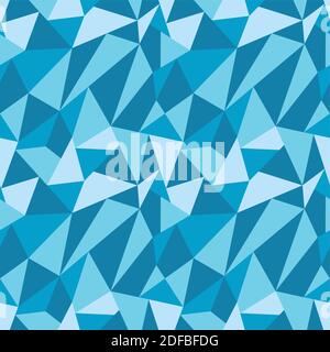 Seamless pattern of geometric figures in cold colors. Abstract textile print. Vector illustration. Stock Vector