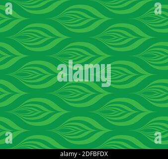 Green leaves seamless pattern. Abstract textile print. Vector illustration. Stock Vector