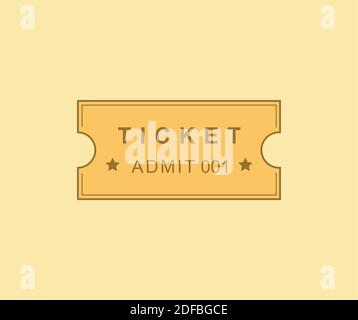 Ticket vector icon symbol permission isolated on white background Stock ...