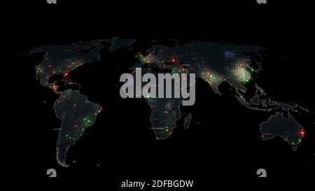 World map , Concept of Global Businesses, Global innovation and technology, Global communication ,Global network, creative concept,3D render Stock Photo