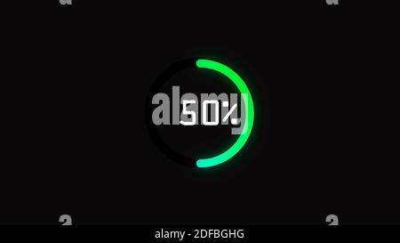 Colorful loading info Graphics with fifty percentage complete sign, Digital Graphics Stock Photo