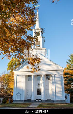 The Phillipston Congregational Church located on the town common Stock Photo