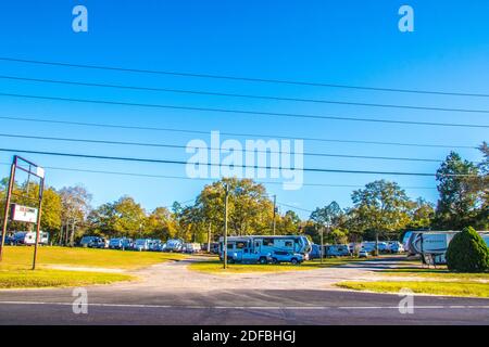 Augusta, Ga USA - 12 03 20: RV Park in a rural area Stock Photo