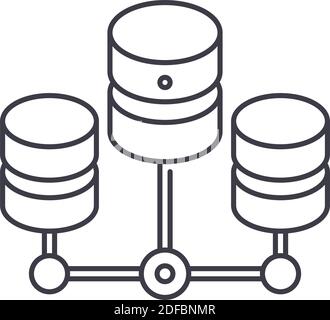 Network file system icon, linear isolated illustration, thin line vector, web design sign, outline concept symbol with editable stroke on white Stock Vector