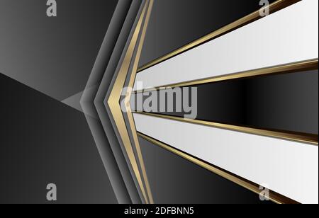 Abstract background black gold , abstract background black and golden tech arrows. Vector illustration design technology Stock Vector