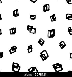 Curved squares. Doodle seamless pattern. Black on white. Sloppy hand-drawn squares. Seamless pattern for background, fabric, packaging, layer, wrapper. Stock Vector