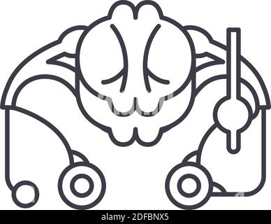 Nervous system icon, linear isolated illustration, thin line vector, web design sign, outline concept symbol with editable stroke on white background. Stock Vector