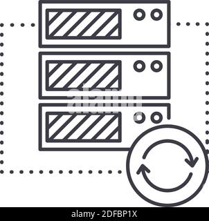 Networking icon, linear isolated illustration, thin line vector, web design sign, outline concept symbol with editable stroke on white background. Stock Vector