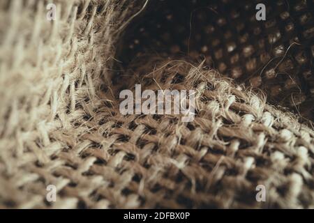 Maco natural linen fabric texture for background. Soft lights. Stock Photo
