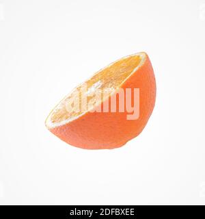 Fruit citrus composition.  Fresh vibrant half an orange isolat on white studio background. Stock Photo