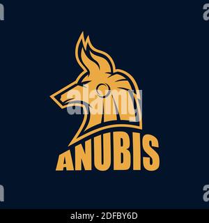Modern Egyptian god Anubis logo.Vector illustration. Stock Vector