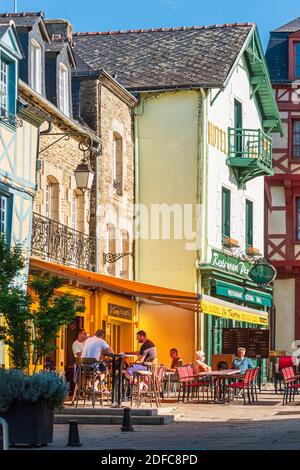 France, Morbihan, Josselin, historical centre, Notre-Dame square Stock Photo