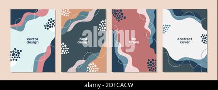 Set of abstract creative artistic cover templates with winter season concept. Stock Vector