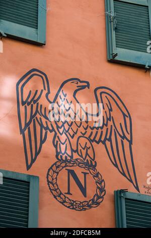 France, Hautes Alpes, Gap, a house decorated with frescoes in honor of Napoleon who stayed, 17 rue de la France Stock Photo