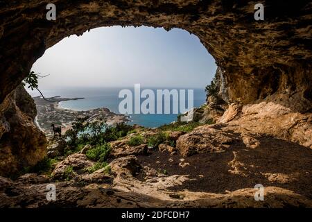 Greece, Crete, Acroterra, Stavros, Lera cave Stock Photo