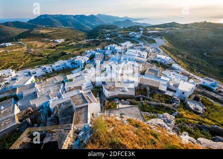 Greece, Egean Sea, Eastern Cyclades archipelago, Amorgos island, Chora village Stock Photo
