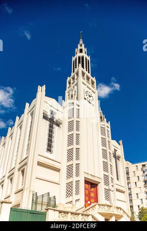 France, Paris, Art Deco style catholic church Saint Jean de Bosco (1938) Stock Photo