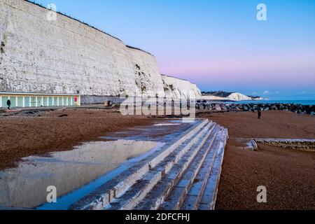 The Undercliff Walk At Rottingdean near Brighton, East Sussex, UK. Stock Photo