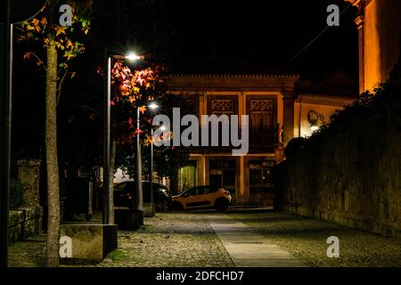Sabrosa Street in Nightime during confinement Stock Photo