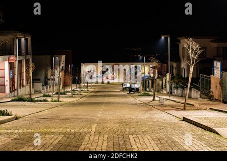 Sabrosa Street in Night Time during Confinement Stock Photo