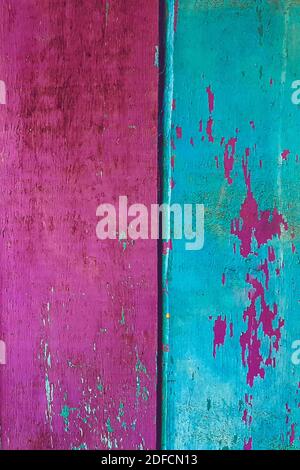 Magenta pink and purple shabby wooden planks background. Stock Photo