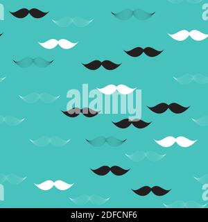 Mustache Seamless Pattern, Father s Day Background Vector Illustration EPS10 Stock Vector