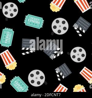 Cinema Seamless Pattern. Vector Illustration EPS10 Stock Vector