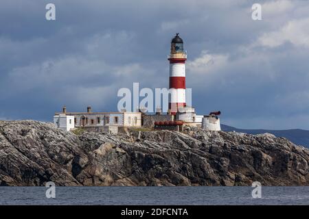 Eilean Glas Lighthouse on a summer day viewed from the sea Stock Photo