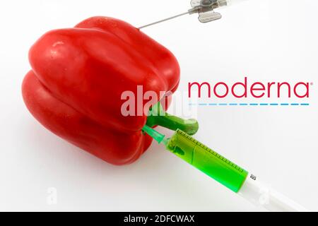 Moderna in the race to deliver the Covid-19 vaccine Stock Photo