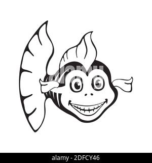 Cute fish skeleton. Halloween template for print, pattern. Stock Vector