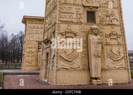 Egyptian Gate facade Architecture Pushkin welcome historic travel old town Stock Photo