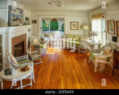 Interio of the Morning Glories Cottage in the Sanibel Historical Museum and Village on Sanibel Island on the southwest coast of Florida in the Unted S Stock Photo