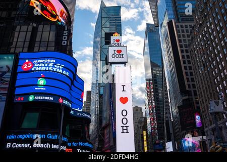 Electronic Advertising Billboards in Times Square, NYC, USA Stock Photo