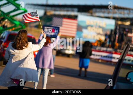 ST PAUL, MN, USA - 30 October 2020 - US democratic president Joe Biden at a Drive-In Rally at Minnesota State Fairgrounds - St. Paul, Minnesota, USA o Stock Photo