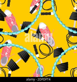 Abstract Fitness Sport Background. Seamless pattern. Vector Illustration. Stock Vector