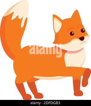 Exercise fox icon. Cartoon of exercise fox vector icon for web design isolated on white background Stock Vector