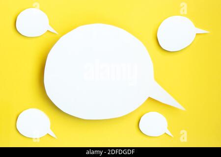 White Paper Speech Bubbles Chat GPT Header Stock Photo - Alamy