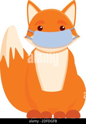 Fox medical mask icon. Cartoon of fox medical mask vector icon for web design isolated on white background Stock Vector
