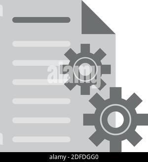 document paper and gears icons vector illustration design Stock Vector