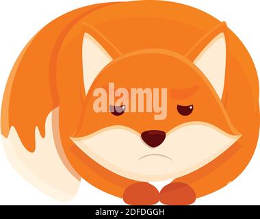 Sad fox icon. Cartoon of sad fox vector icon for web design isolated on white background Stock Vector