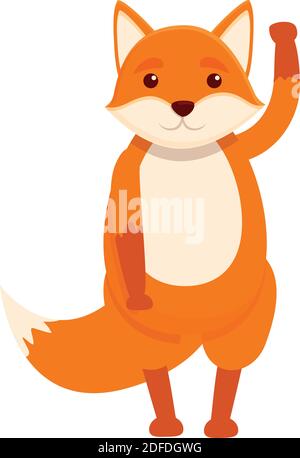 Fox say hello icon. Cartoon of fox say hello vector icon for web design isolated on white background Stock Vector