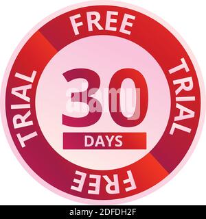 Free trial 30 days icon. Cartoon of free trial 30 days vector icon for web design isolated on white background Stock Vector