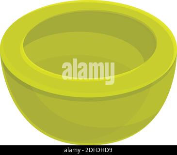 Half green nut shea tree icon. Cartoon of half green nut shea tree vector icon for web design isolated on white background Stock Vector