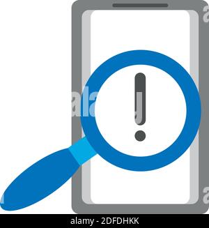 tablet electronic device with magnifying glass vector illustration design Stock Vector